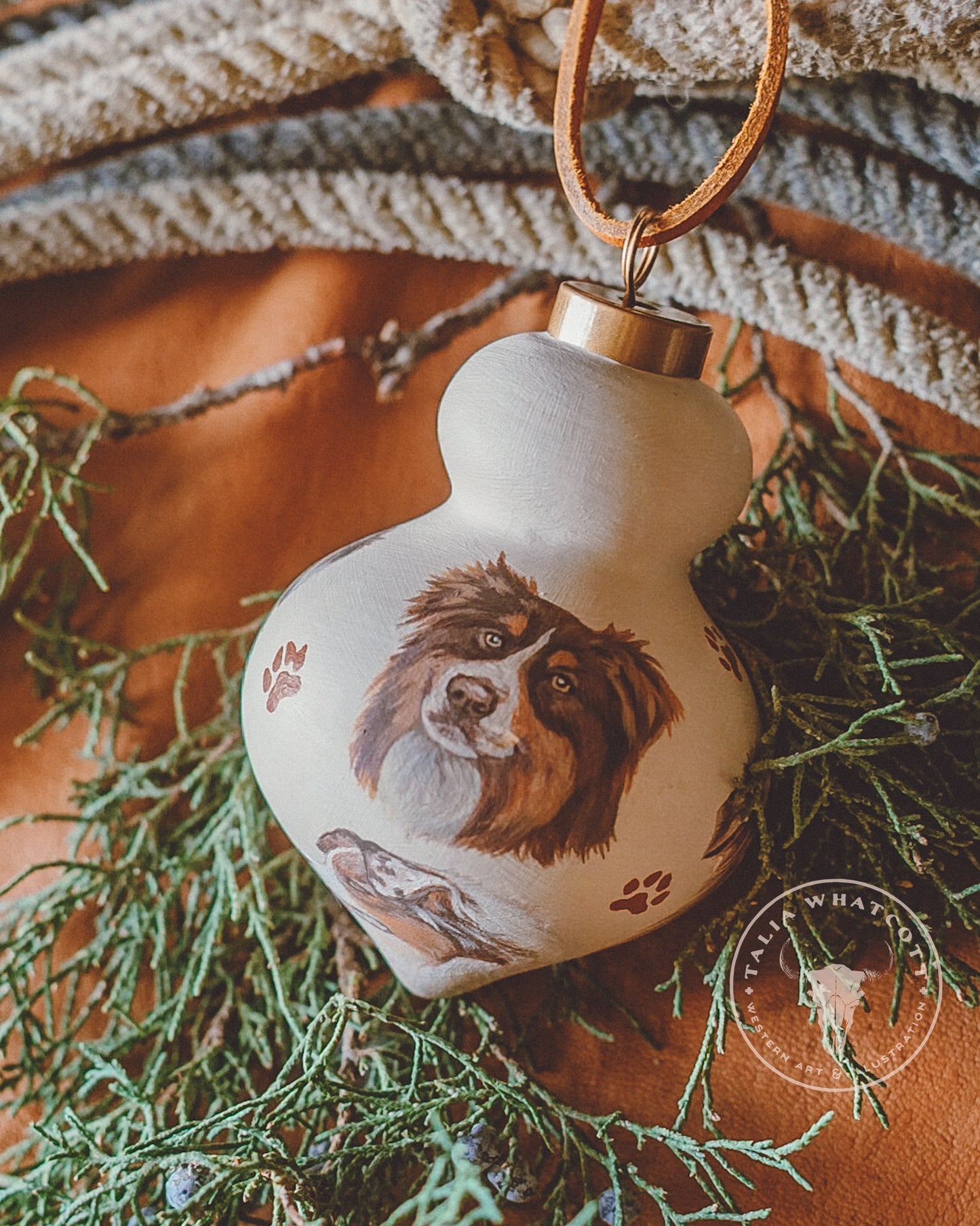 Australian Shepherds Ceramic Ornament