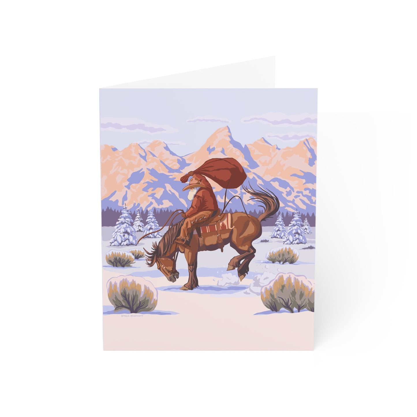 Wyoming Cowboy Santa Greeting Cards (1, 10, 30, 50 pack)