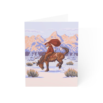 Wyoming Cowboy Santa Greeting Cards (1, 10, 30, 50 pack)
