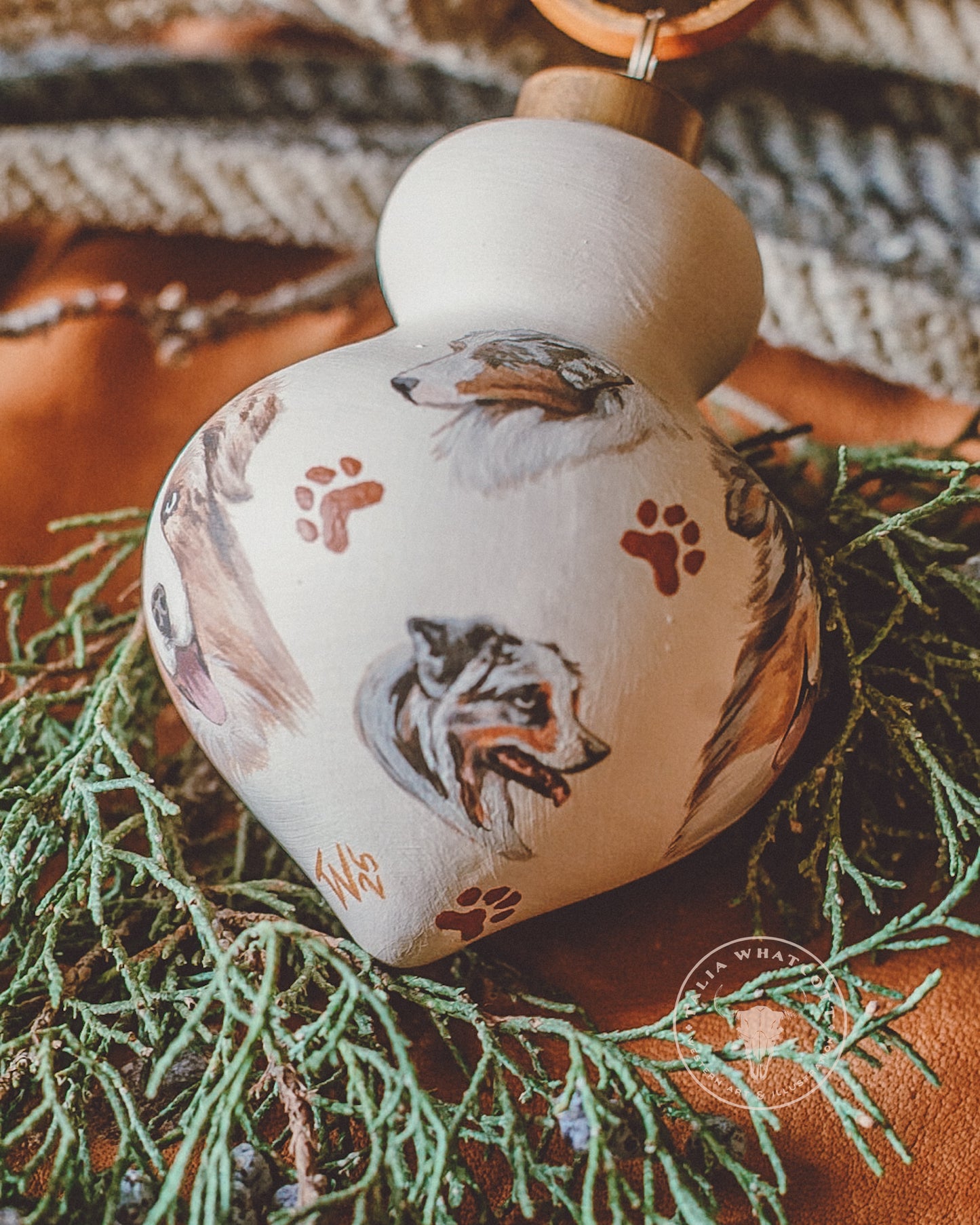 Australian Shepherds Ceramic Ornament