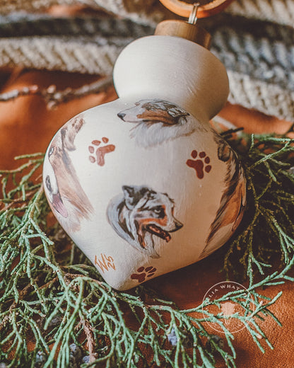 Australian Shepherds Ceramic Ornament
