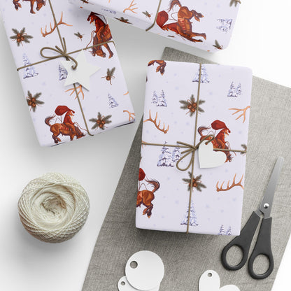 Cowboy Santa Wrapping Paper in Frosty Blue