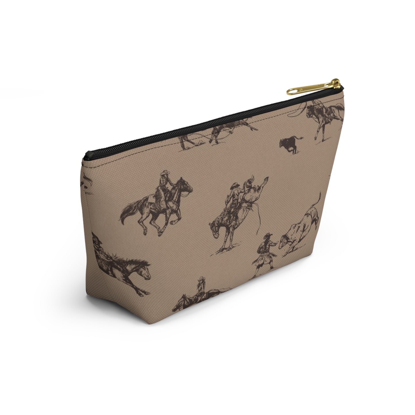 "Take Me to the Rodeo" Pencil Pouch in Tan