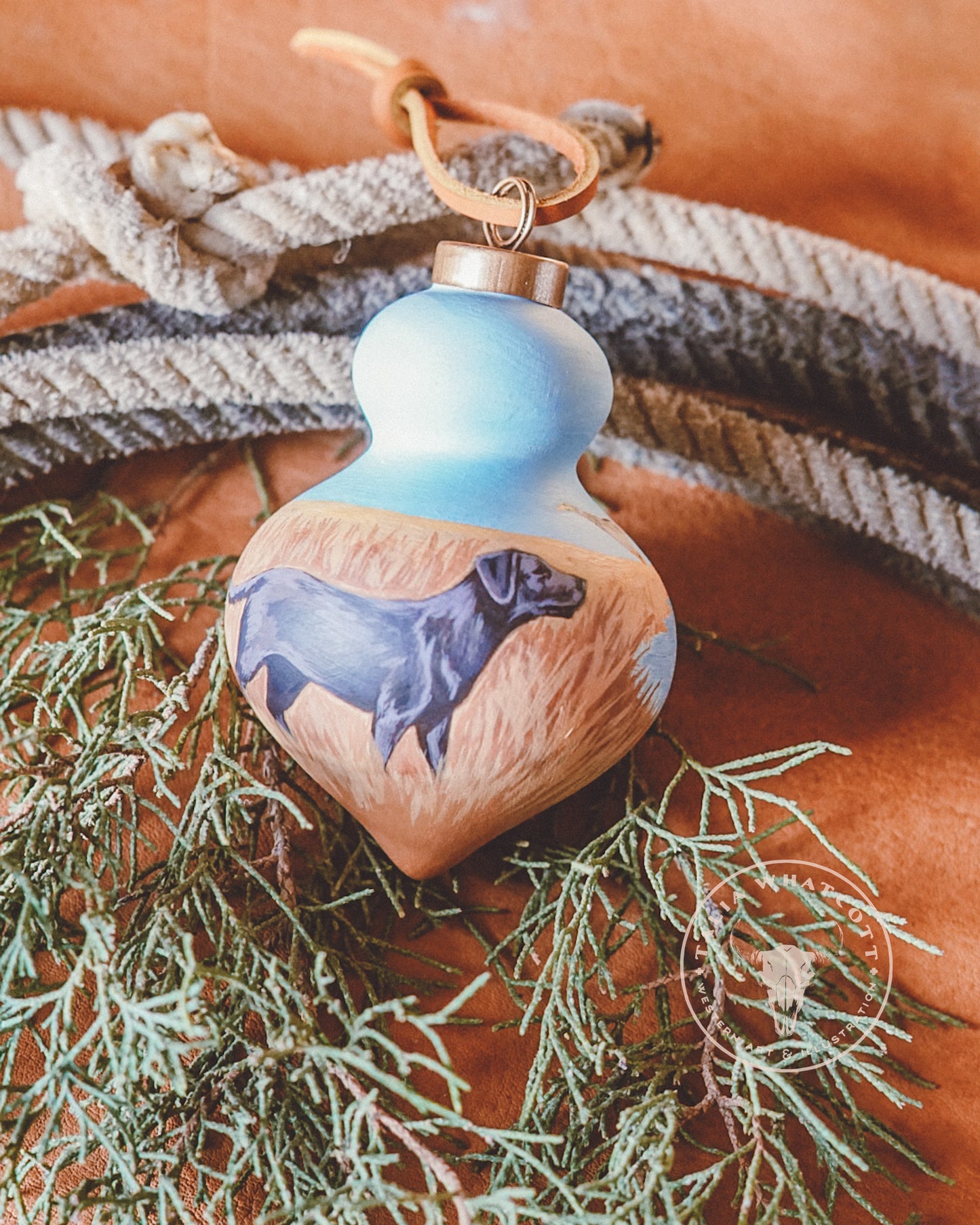 Black Lab Ceramic Ornament