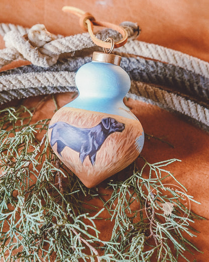 Black Lab Ceramic Ornament