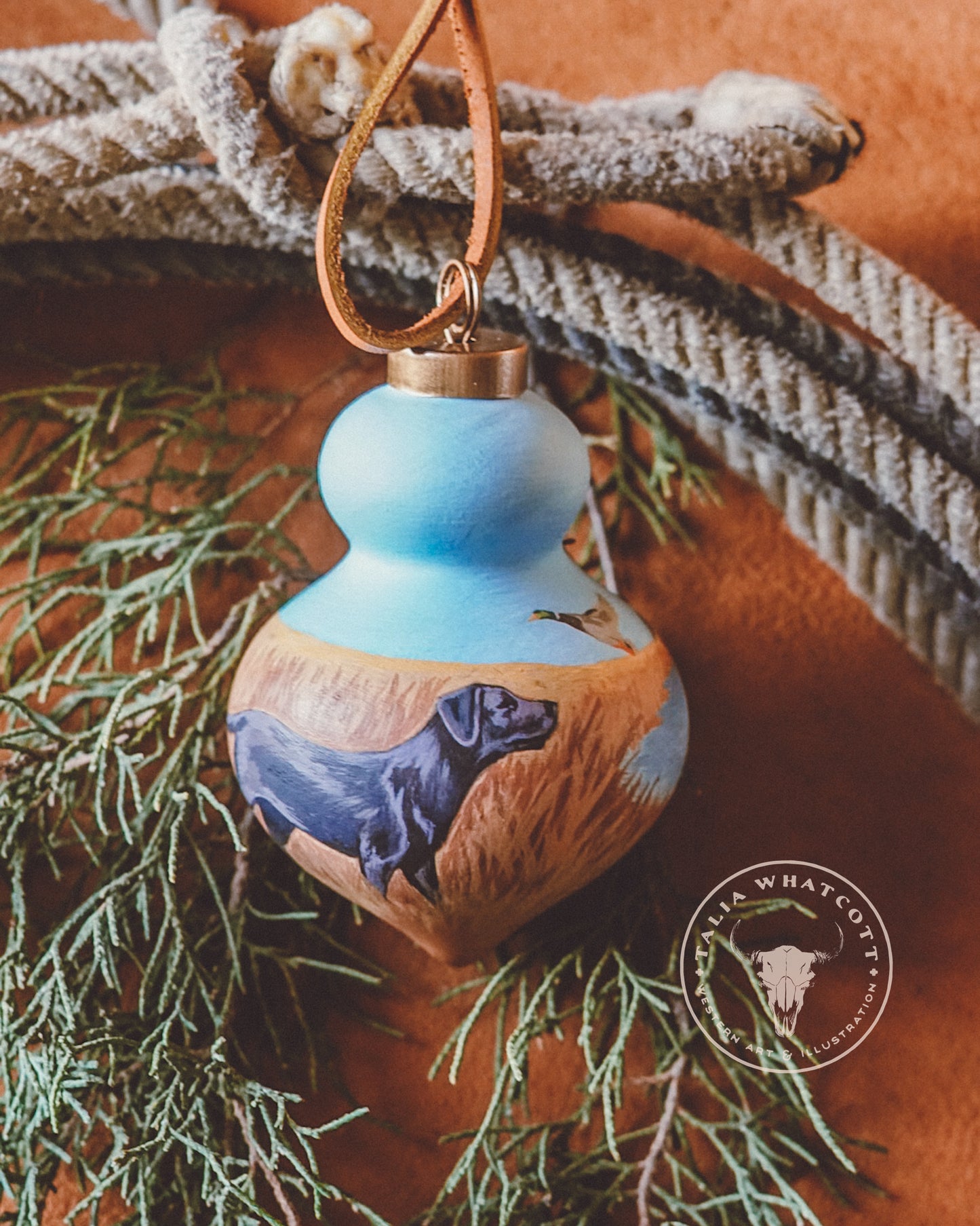 Black Lab Ceramic Ornament