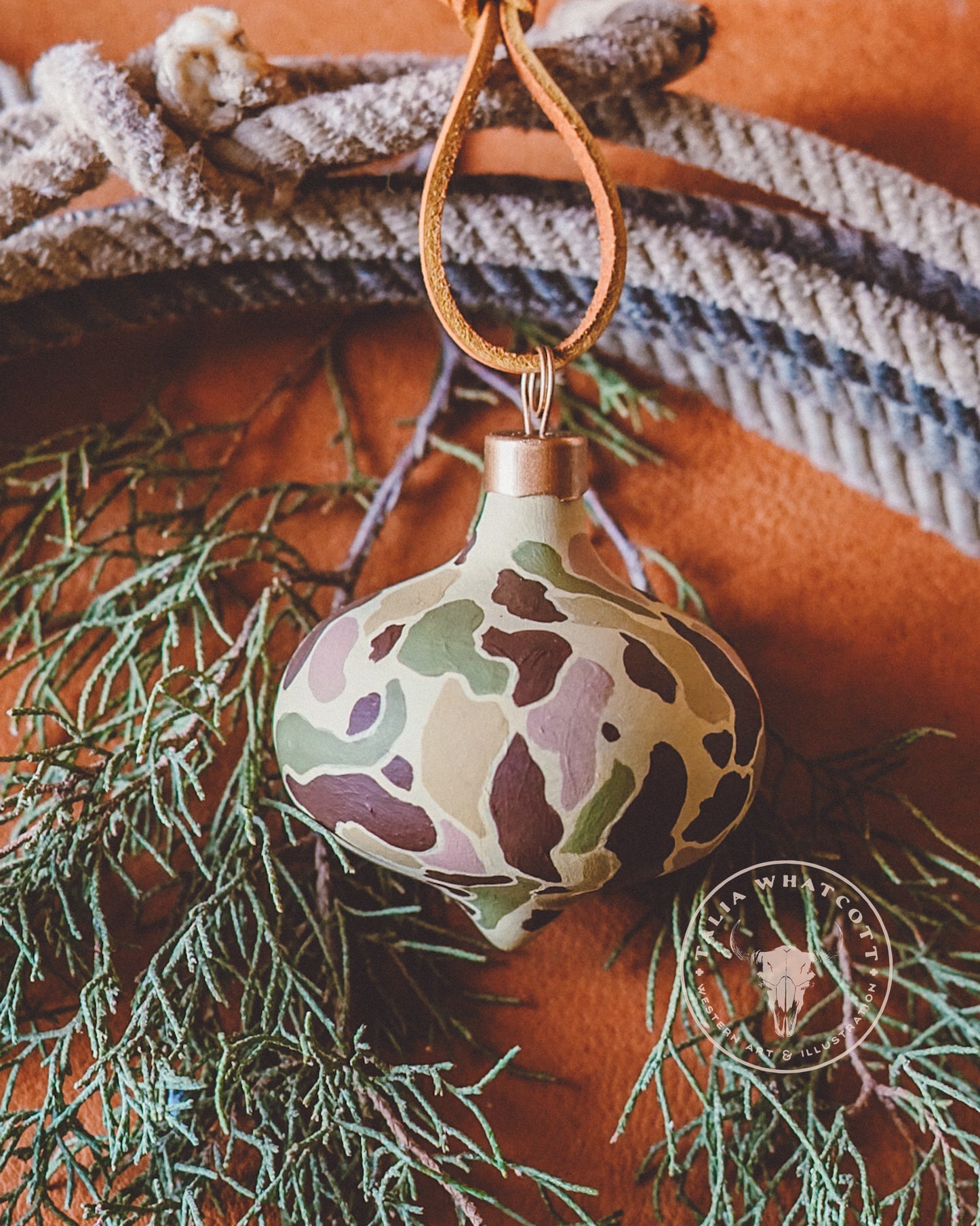 Frogskin Forest Camo Ceramic Ornament