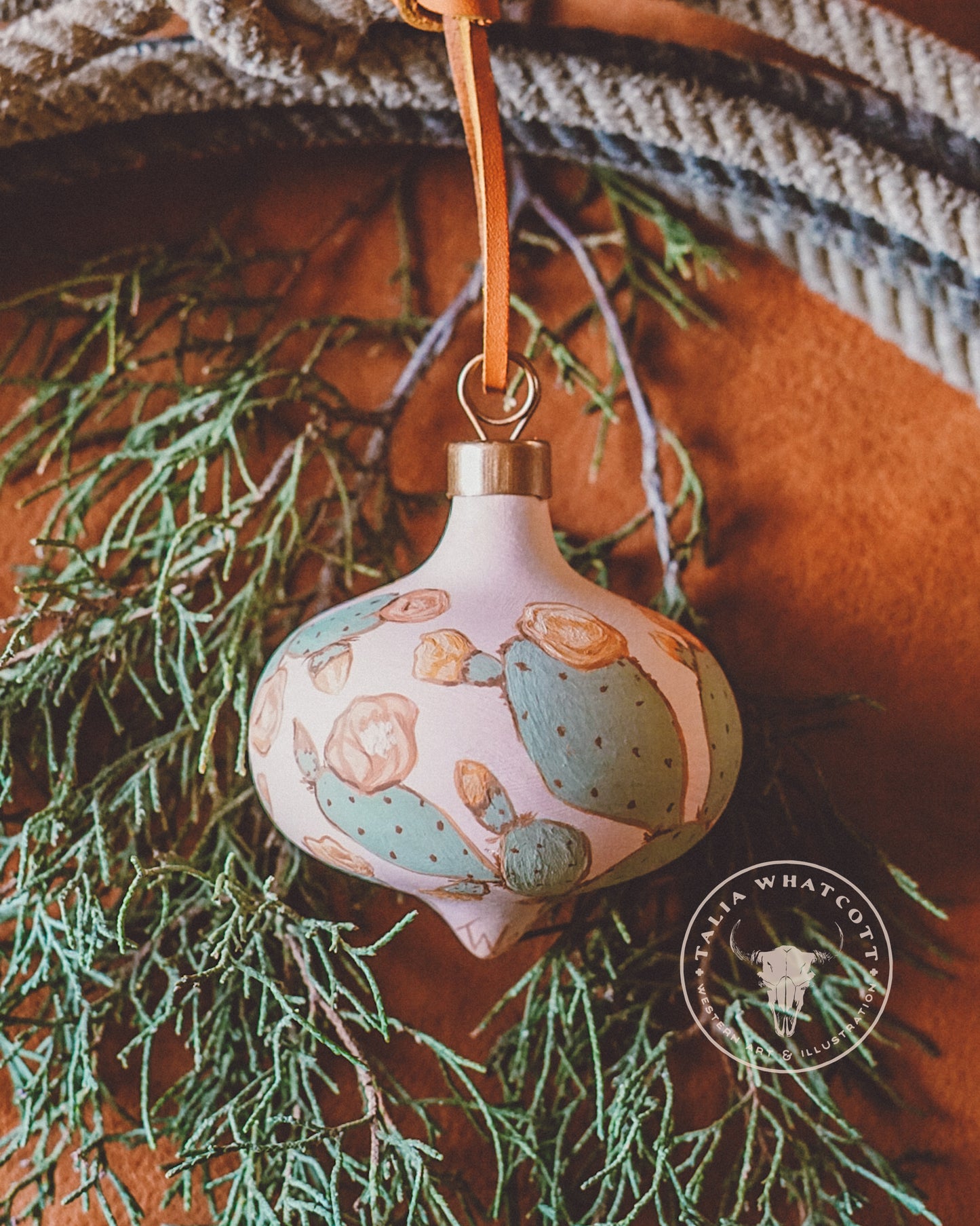 Prickly Pear Ceramic Ornament