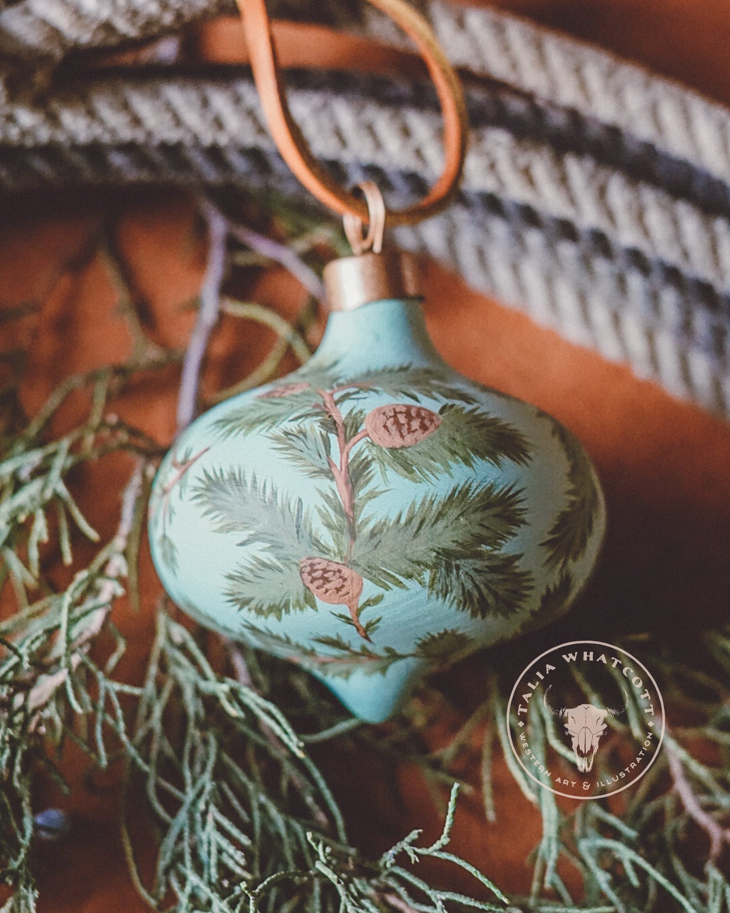 Pine Boughs Ceramic Ornament