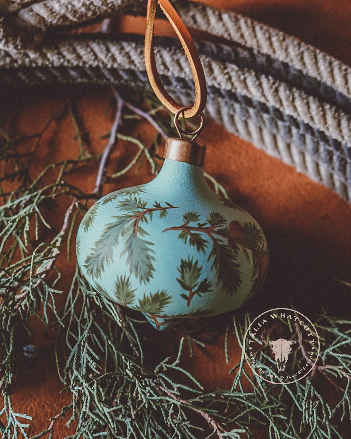Pine Boughs Ceramic Ornament