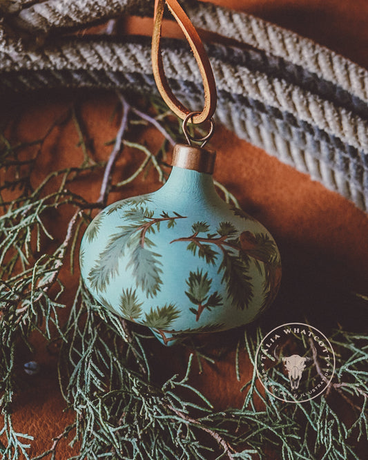Pine Boughs Ceramic Ornament