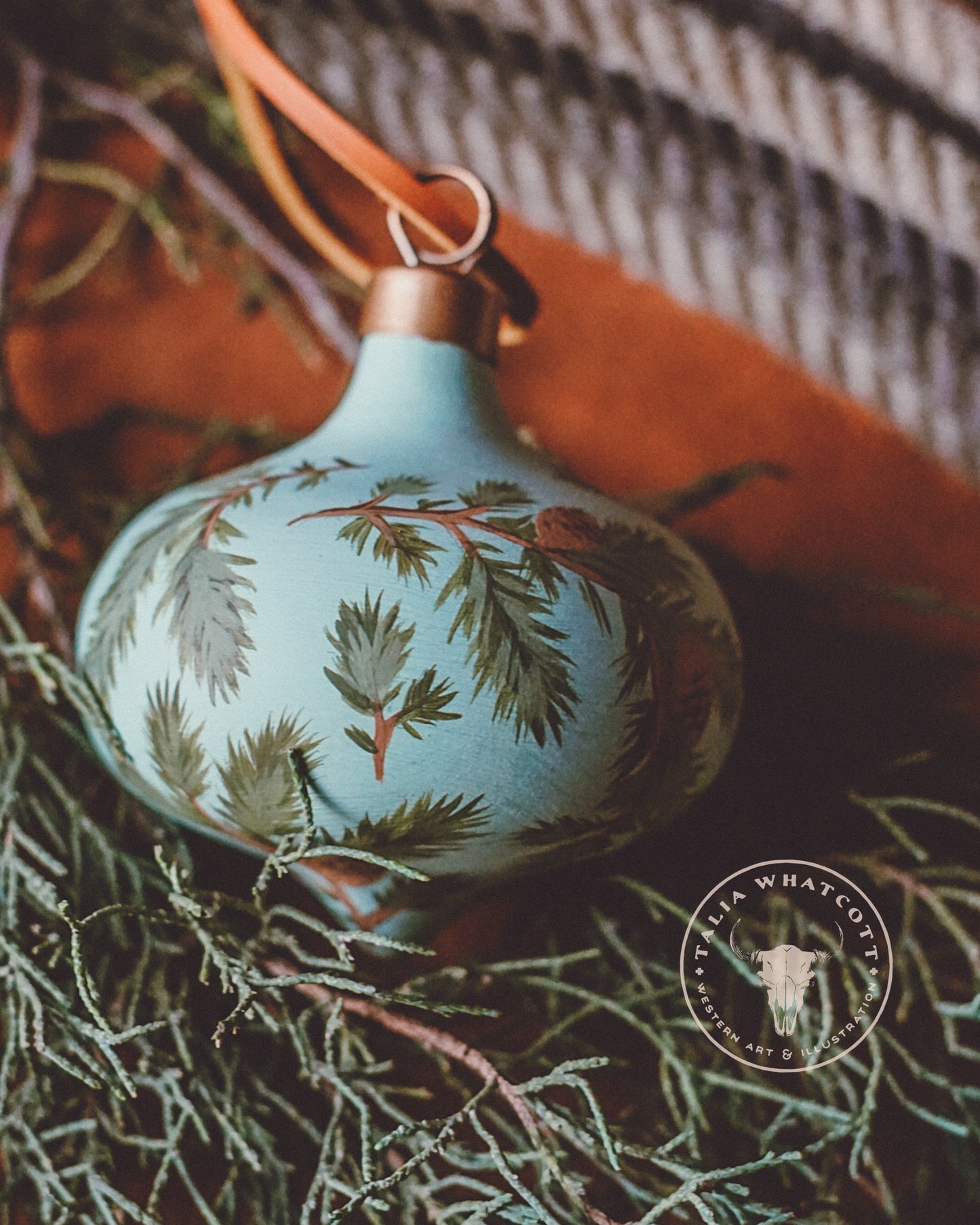 Pine Boughs Ceramic Ornament