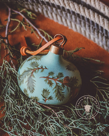 Pine Boughs Ceramic Ornament