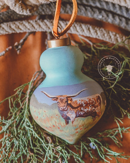 Longhorn Prairie Ceramic Ornament