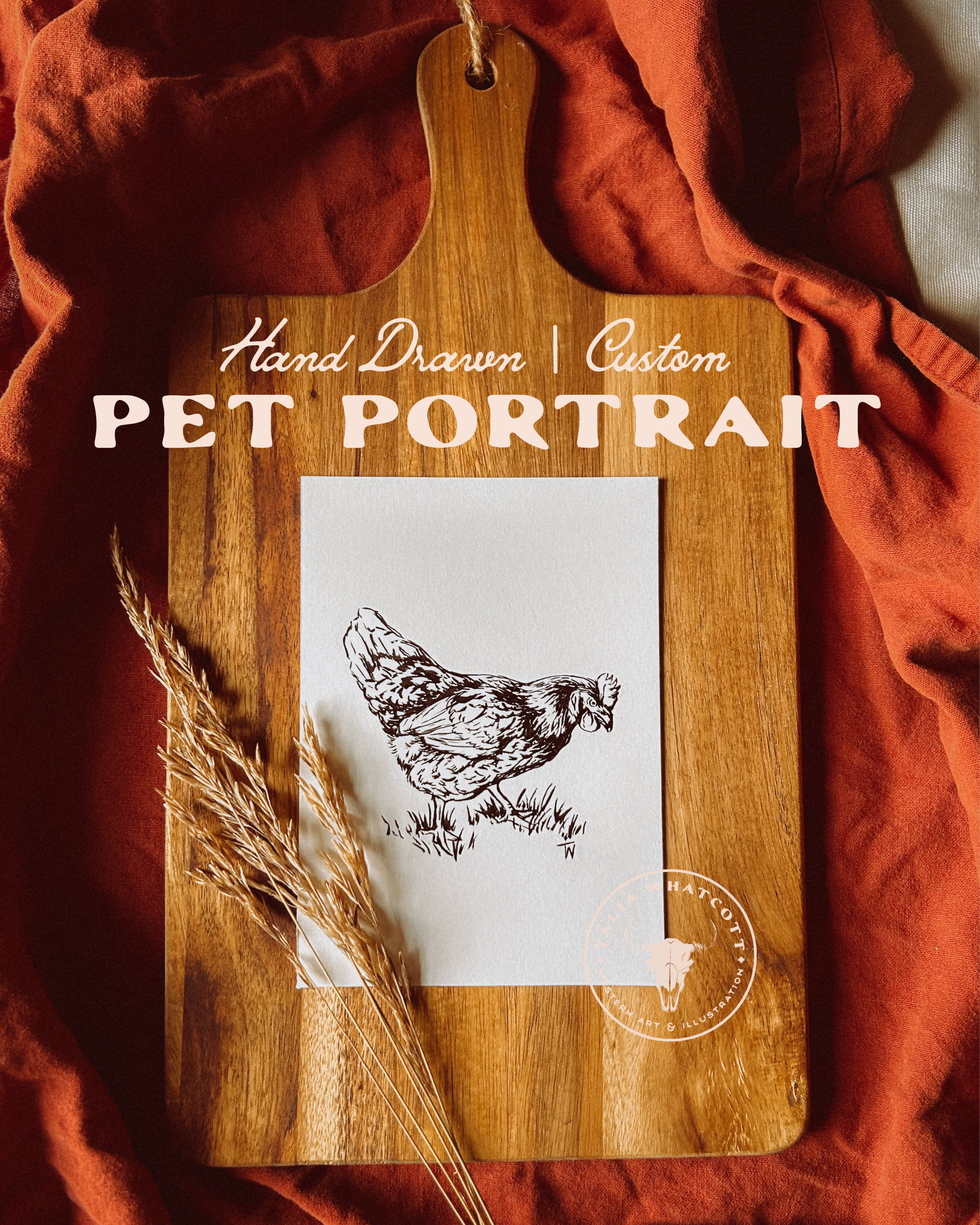 Potrary Drawin Custom Original Pet Portrait {ink drawing} – The Pinyon Range Mercantile