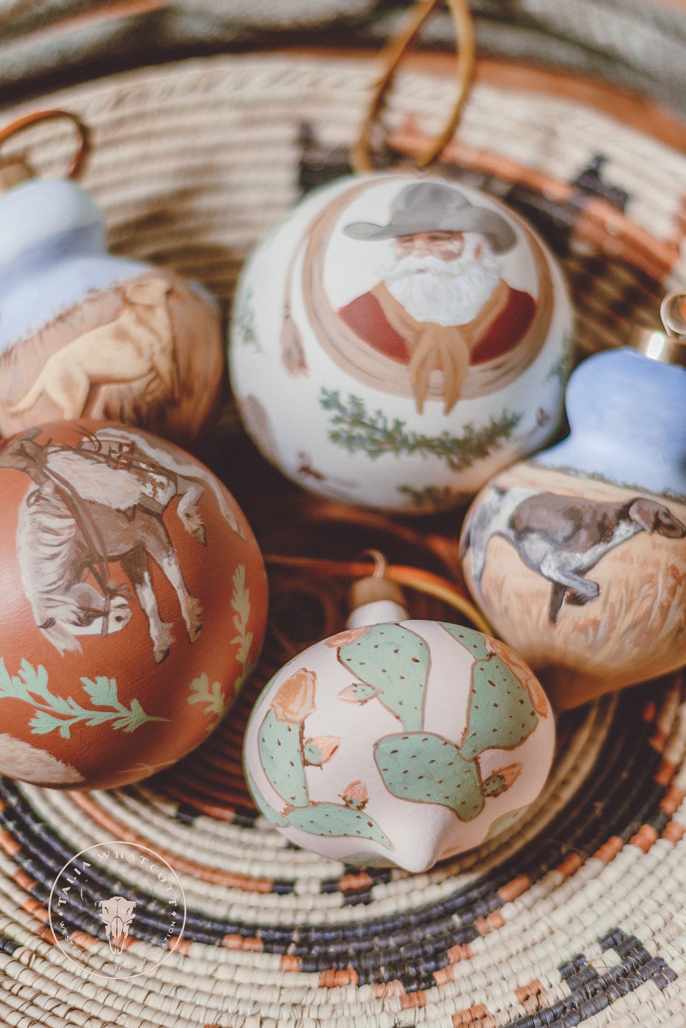 Cowboy Santa Ceramic Ornament