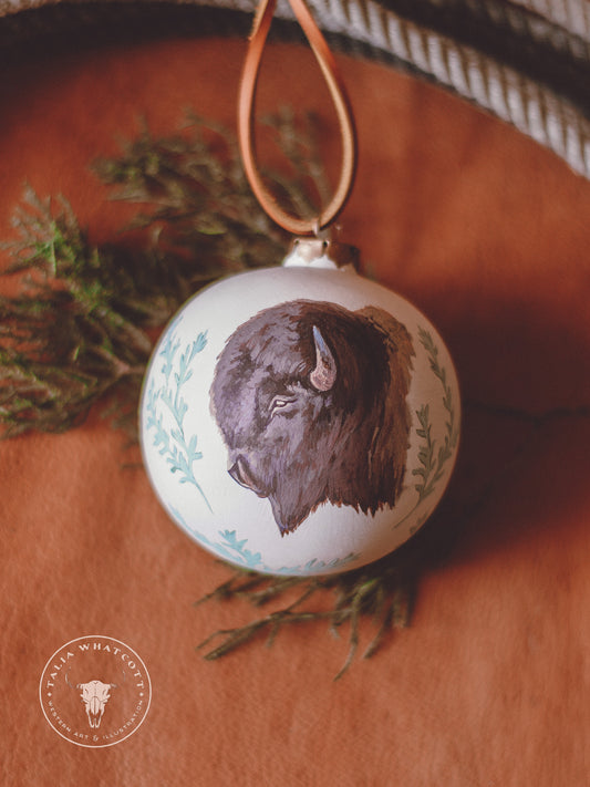 Bison Ceramic Ornament
