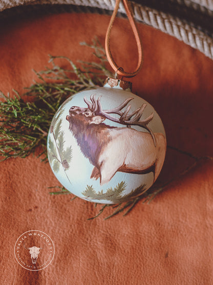 Elk Bugle Ceramic Ornament