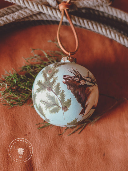 Elk Bugle Ceramic Ornament