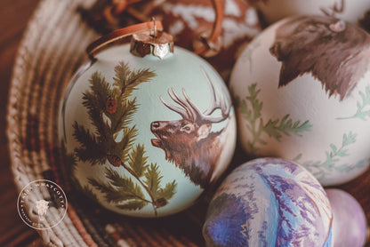 Elk Bugle Ceramic Ornament