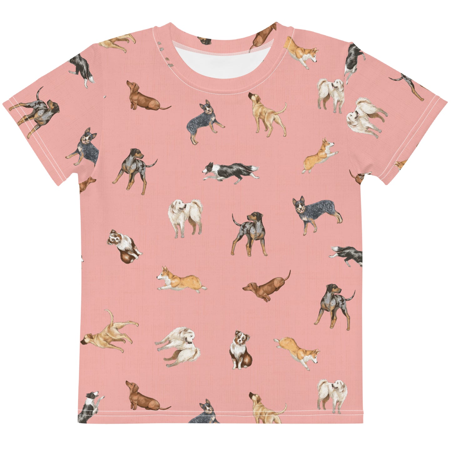 Cow Dogs Little Kids Tee in Pink