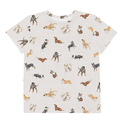 Cow Dogs Big Kids Tee in White
