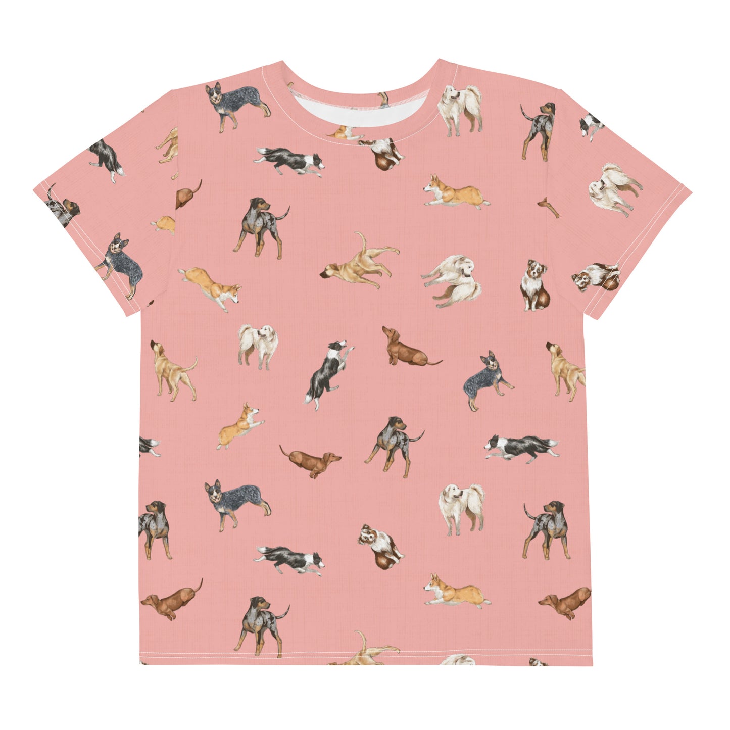 Cow Dogs Big Kids Tee in Pink