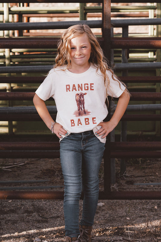 "Range Babe" Kids Graphic Tee in Cream