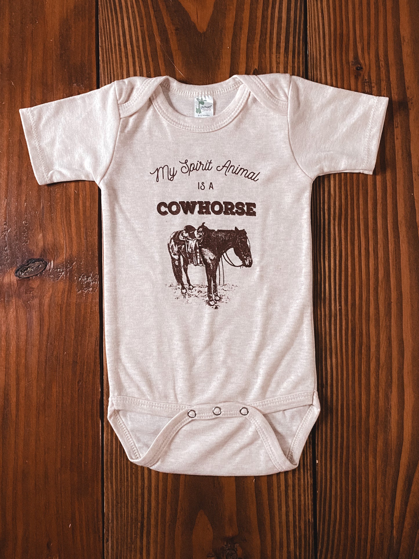 “Cowhorse” Graphic Bodysuit in Oatmeal