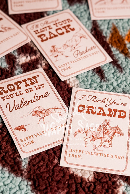 Rodeo Valentine Cards Digital Printable