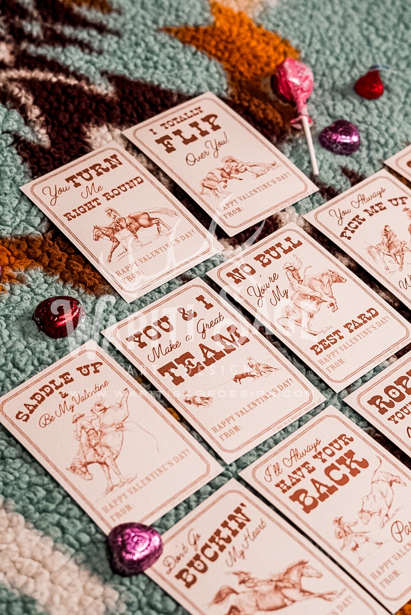 Rodeo Valentine Cards Digital Printable