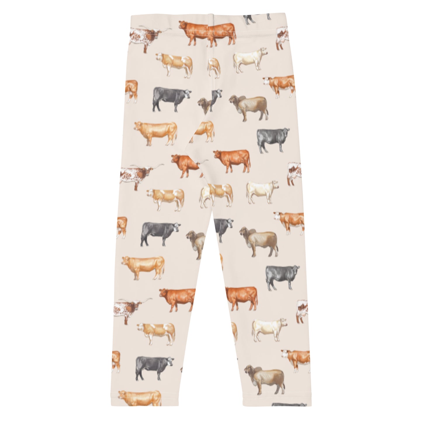 Beef Cows Kid's Leggings in Cream