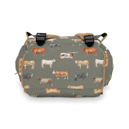 Beef Cows Diaper Bag in Green