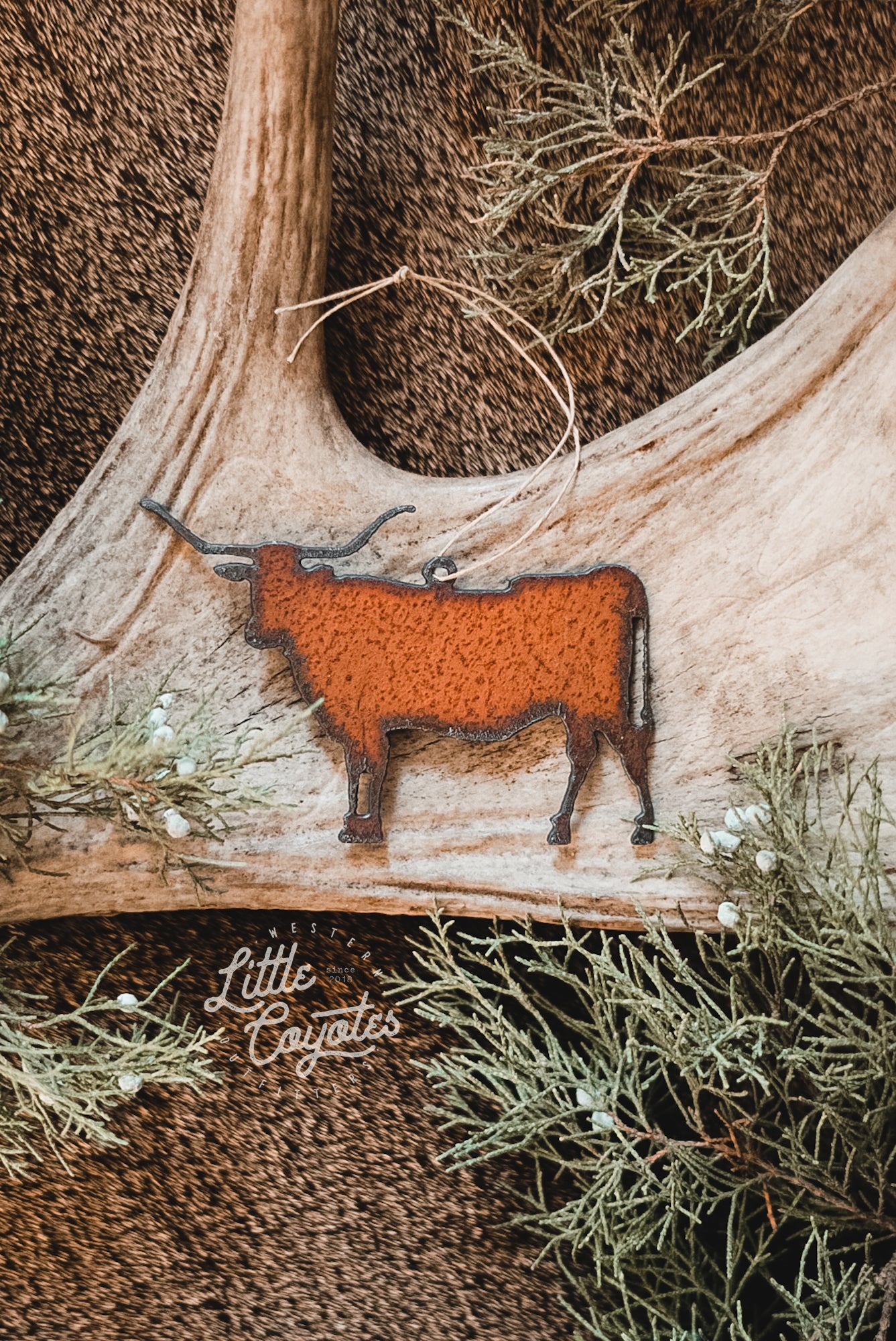 Rustic Western Metal Christmas Ornaments