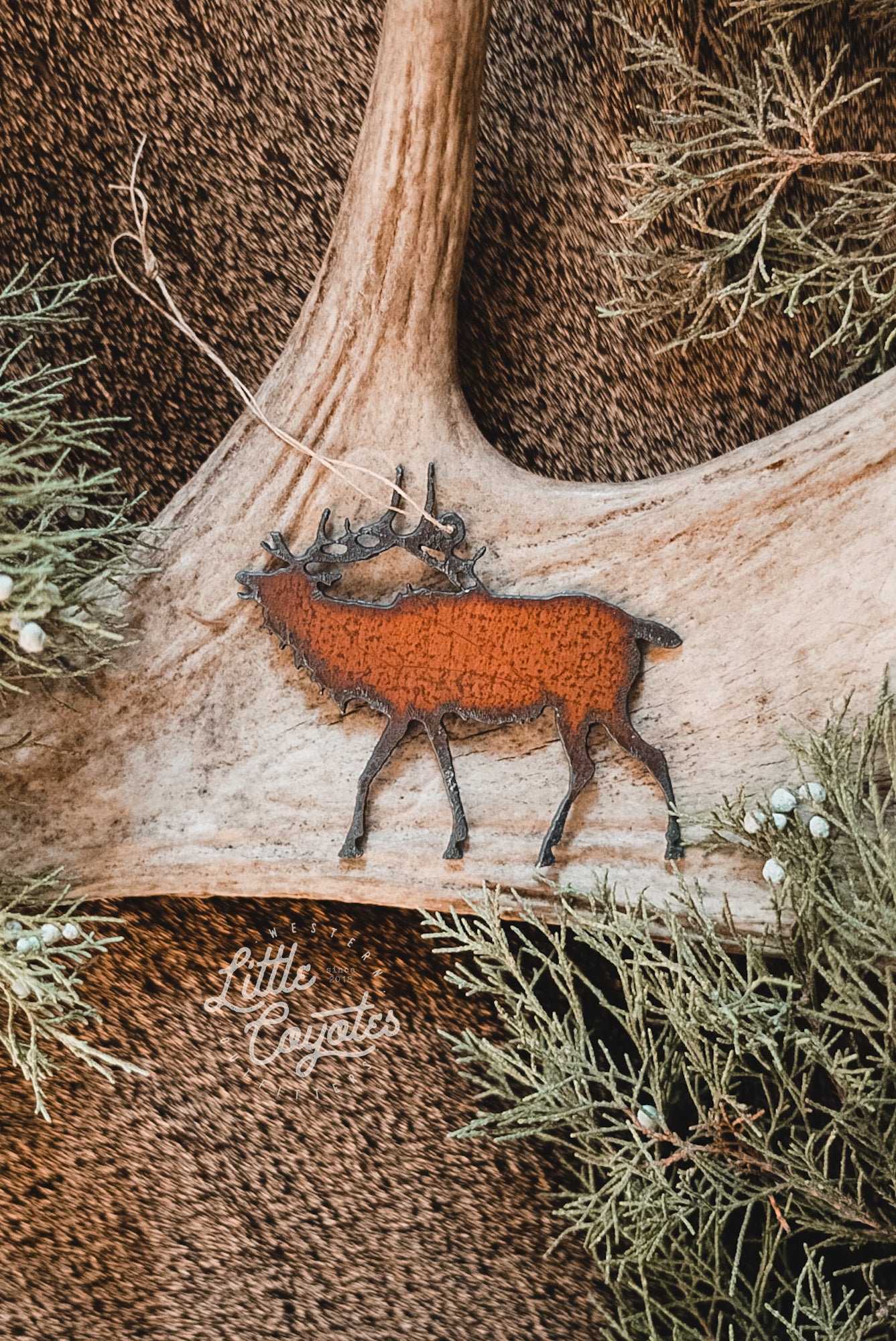 Rustic Western Metal Christmas Ornaments