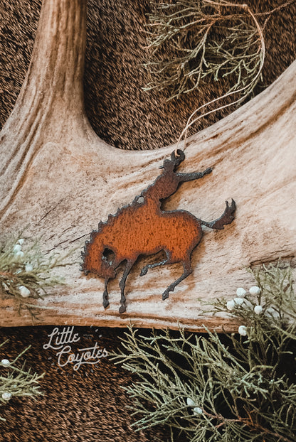 Rustic Western Metal Christmas Ornaments