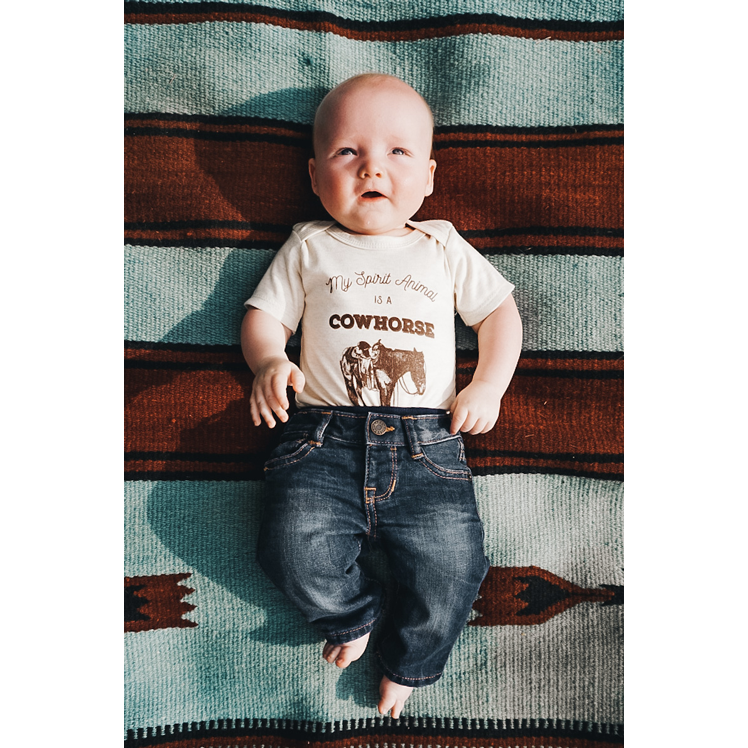 “Cowhorse” Graphic Bodysuit in Oatmeal