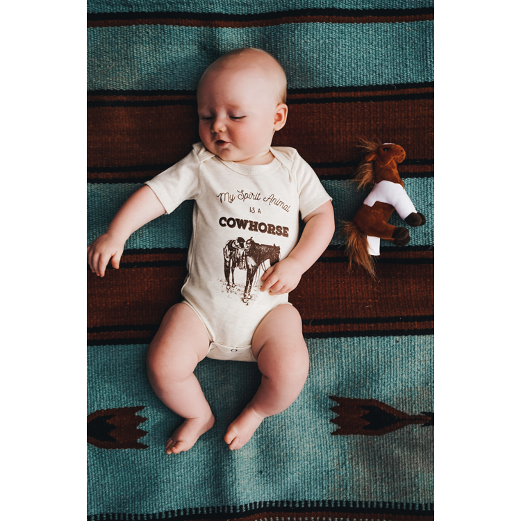 “Cowhorse” Graphic Bodysuit in Oatmeal