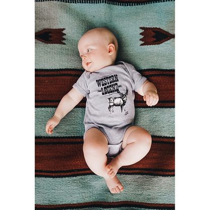 “Western Legend” Graphic Bodysuit in Heather Gray
