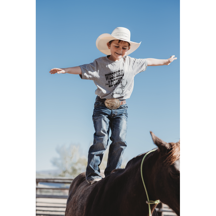 “Western Legend” Kids Graphic Tee in Heather